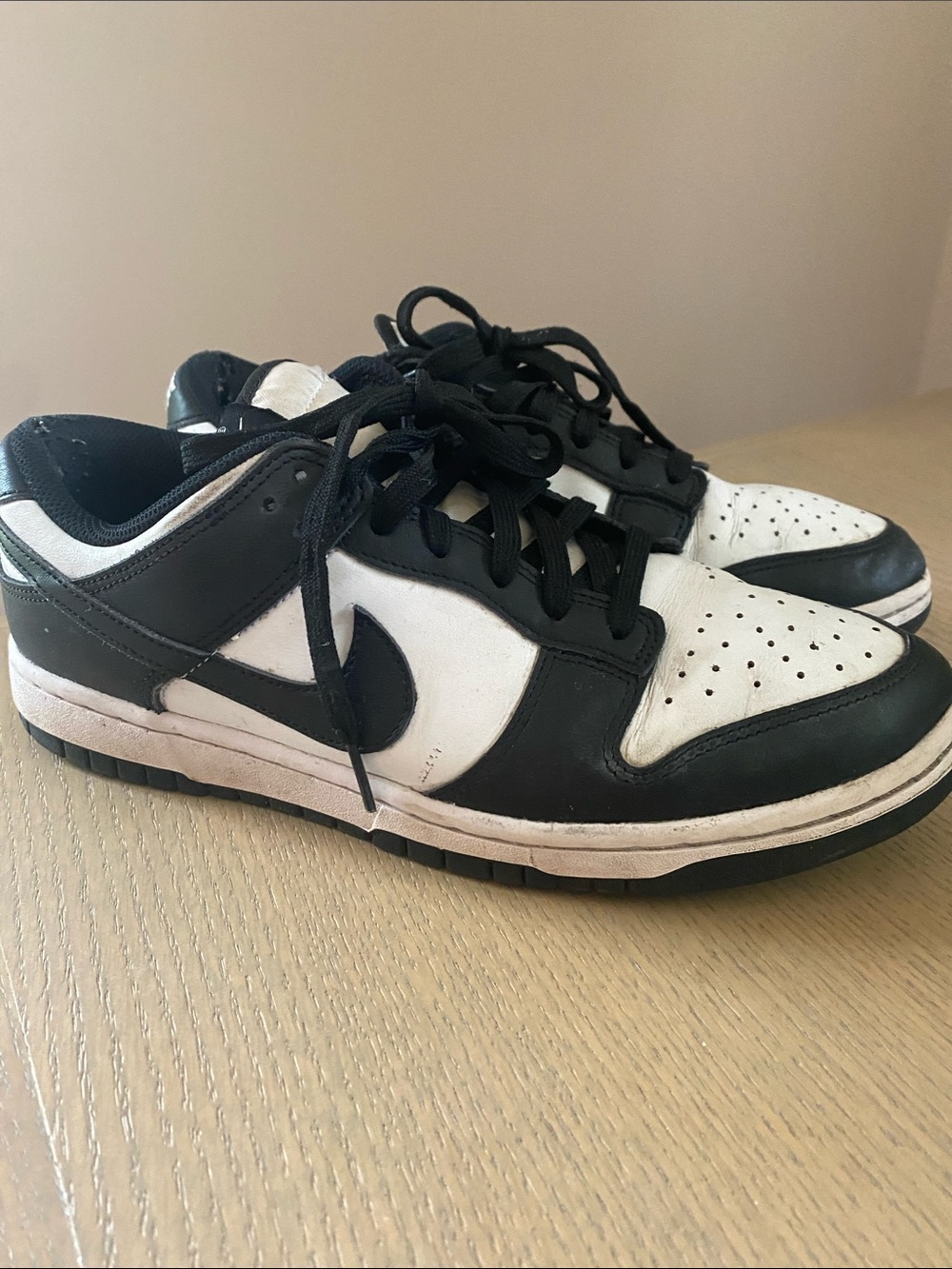 Nike Black and White Low-Top Dunk Style Sneakers